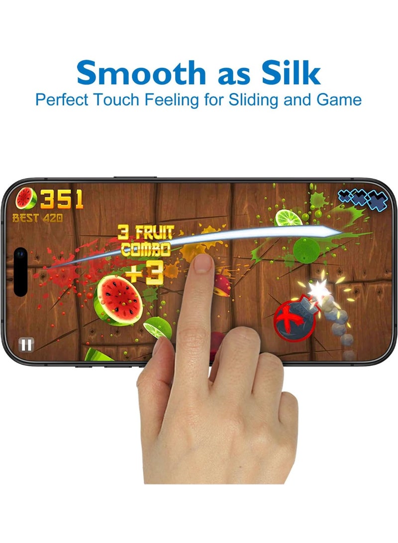 Mothca Matte Screen Protector for iPhone 16 (2 + 2 Pieces) 6.1 Inch, 2x Matte Screen Protector Film 9H + 2x Camera Protection, 2.5D Screen Protector, Anti-Fingerprint - Image 5